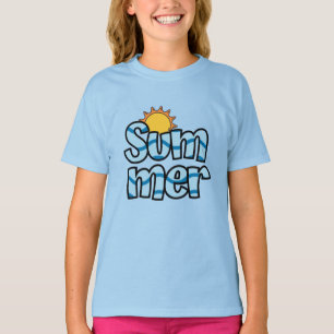 T-shirt Typographie ondulée estivale tropicale 