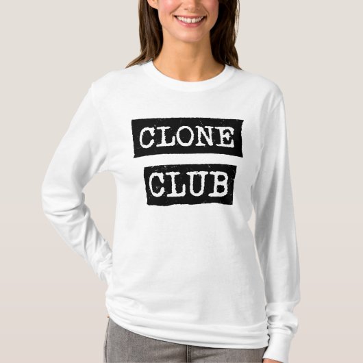 T-shirt Typographie orpheline de club de clone du noir | (Devant)