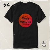 T-shirt Typographie Pleine lune effrayante Orange noir Hal