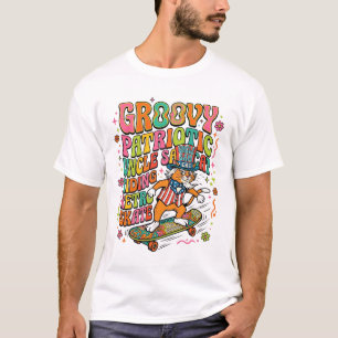 T-Shirt Typographie Rétro Chat Oncle Sam Patriotiq