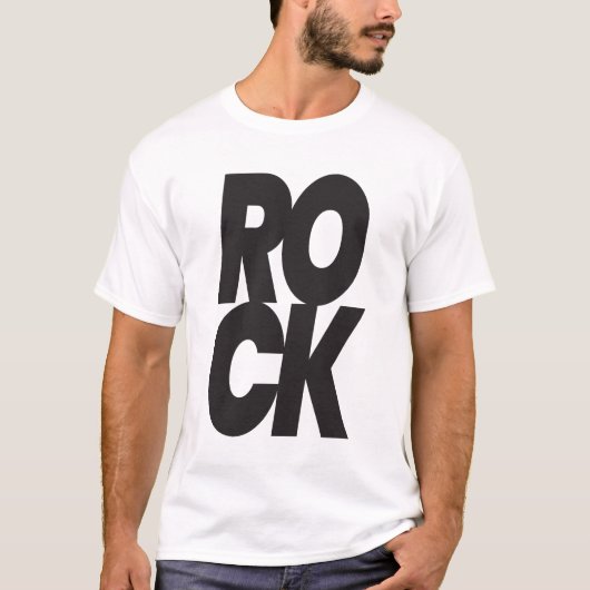 T-shirt Typographie Rock Empilée (Devant)