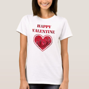 T-shirt Typographie romantique des roses rouges Bonne Sain