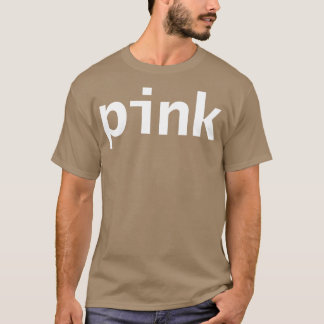 T-shirt Typographie rose minimale Texte blanc