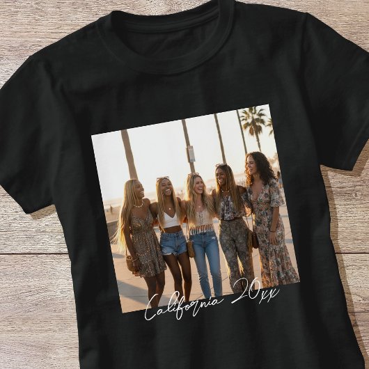 T-shirt Typographie simple de script de nom de photo perso