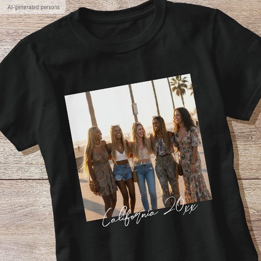 T-shirt Typographie simple de script de nom de photo perso