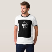 T-shirt Typographie simple en noir et blanc T (Devant entier)