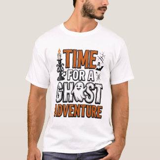 T-shirt Typographie Vintage Halloween Aventure Fantôme