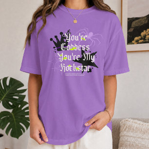 T-shirt Typographie Violet Araignée Gothique