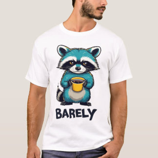 T-shirt typographique à motif de raton laveur drôl