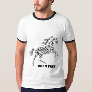 T-shirt typographique Cheval Sauvage Né Libre