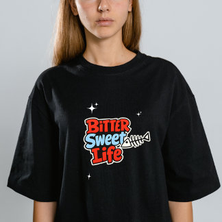T-shirt typographique coloré "Bittersweet Life"