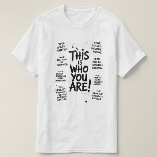 T-shirt typographique pour hommes blanc (Design devant)