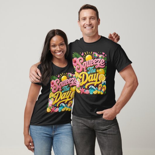 T-shirt typographique Squeeze The Day Summer | Tro (Unisexe)