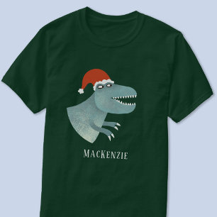 T-shirt Tyrannosaurus Rex Chapeau de Noël de Père Noël Per
