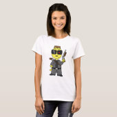 T-shirt Tyrannosaurus Rex Habillé Comme Terminator. (Devant entier)