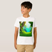 T-shirt tyrolienne à semi-remorque à travers la forêt trop (Devant entier)