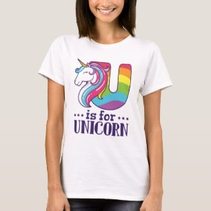 T-shirt U est pour Unicorn Alphabet