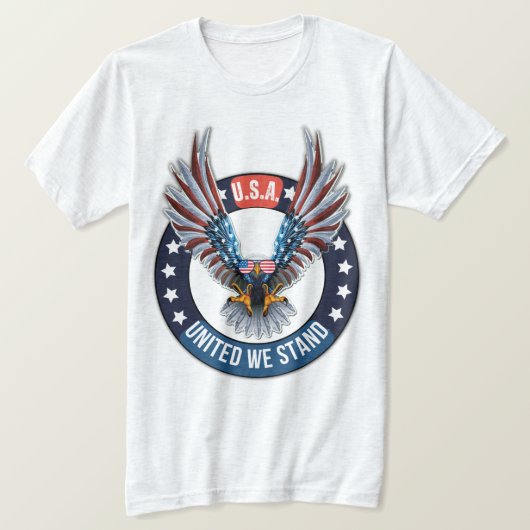 T-shirt U.S.A. American Bald Eagle United We Stand (Design devant)