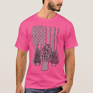 T-shirt U S A Drapeau Morel Chasseur De Champignons (Conce