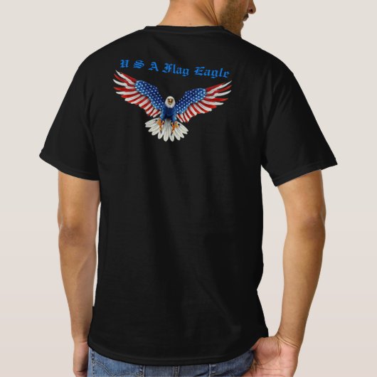 T-shirt U S A Flag Eagle Oiseau Oiseau Art d'impression (Dos)