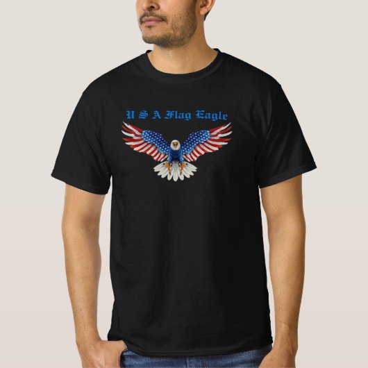 T-shirt U S A Flag Eagle Oiseau Oiseau Art d'impression (Devant)