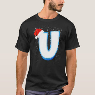 T-shirt U Snowy Capital Christmas Monogramme Alphabet Lett