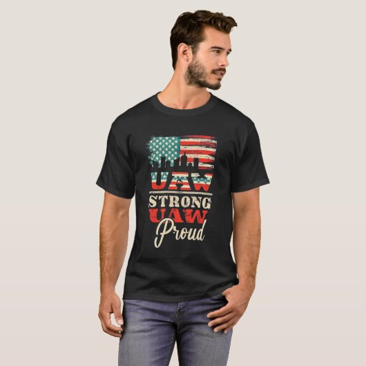 T-shirt UAW Solide Solidarité UAW Fiers Union UAW Travaill (Devant entier)