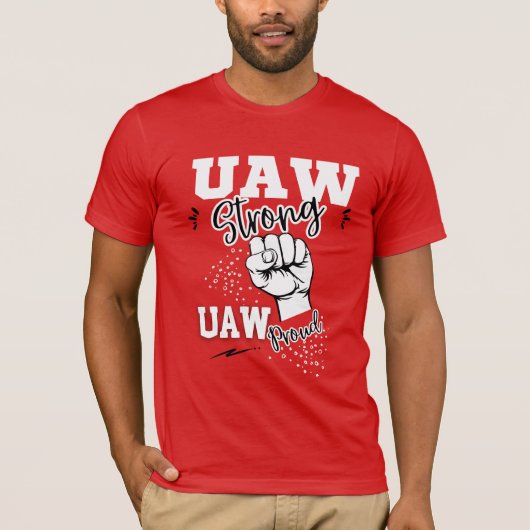 T-shirt UAW Strike United Auto Worker Union UAW Strong Red (Devant)