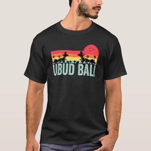 T-shirt Ubud Bali Retro Sunset vacances vacances (Devant)