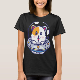 T-shirt Ufchats I Chat Cute Kitten Espace Vaisseau Enfants