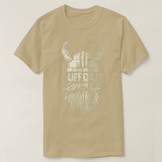 T-shirt Uff Da Norwegian Citer Casque Viking Scandinave (Design devant)