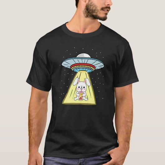 T-shirt Ufo Abduction Lapin Boire Bubble Thé (Devant)