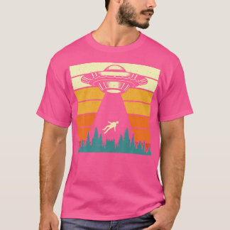 T-shirt Ufo Alien Sunset Vintage Retro