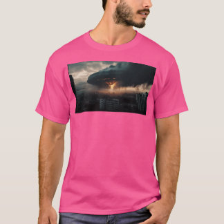 T-shirt Ufo Au-Dessus D'Une Ville