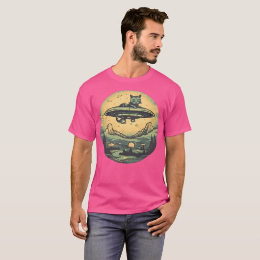 T-shirt Ufo Chat En Nature (Devant entier)
