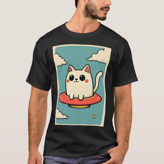 T-shirt UFO de chat (Devant)