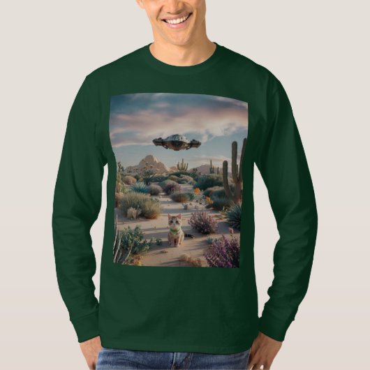 T-shirt UFO Desert Cactus Fleurs (Devant)