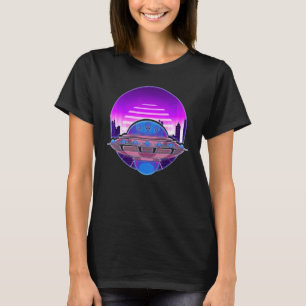T-shirt Ufo Enlèvement Ufo Believer 80s Vaporwave Retro Al