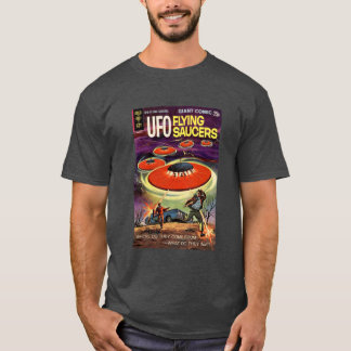 T-shirt UFO FLYING SAUCERS retro comic cover Vintage Art f