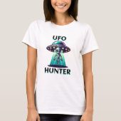 T-shirt UFO Hunter | Ai Art avec UFO et Alien (Devant)