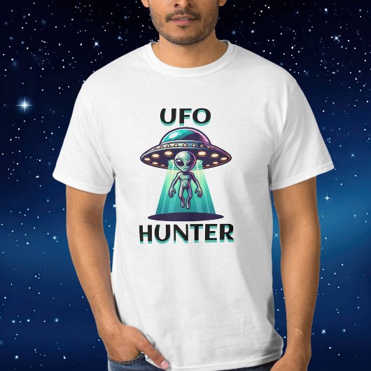 T-shirt UFO Hunter | Ai Art avec UFO et Alien
