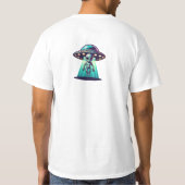 T-shirt UFO Hunter | Ai Art avec UFO et Alien (Dos)