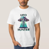 T-shirt UFO Hunter | Ai Art avec UFO et Alien (Devant)