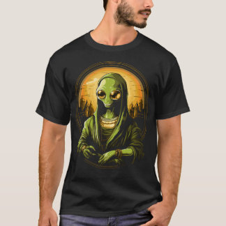 T-shirt Ufo Mona Lisa Alien Gifts Men Women Kids Funny Ali