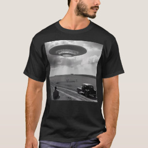 T-shirt Ufo Photographie Classique Vieux Agritourisme Thèm