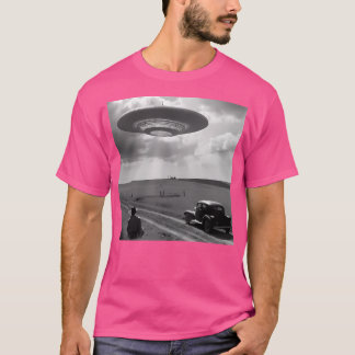 T-shirt Ufo Photographie Classique Vieux Agritourisme Thèm