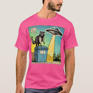 T-shirt Ufo Raccoon Abduction Pop Art Style BD