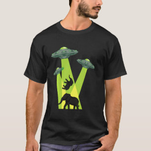 T-shirt Ufo Sci Fi Alien Croyant Eléphant Enduction Anima
