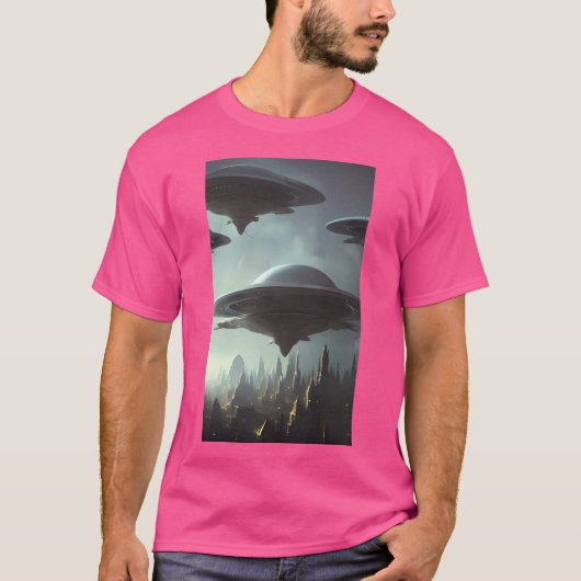 T-shirt Ufos Dans Le Ciel (Devant)