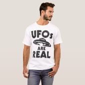 T-shirt UFOs SONT VRAI texte noir (Devant entier)